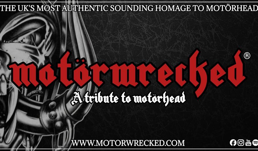 A promotional image featuring the text "The UK's most authentic sounding homage to Motörhead" at the top, "motörwreched" in large red gothic letters i