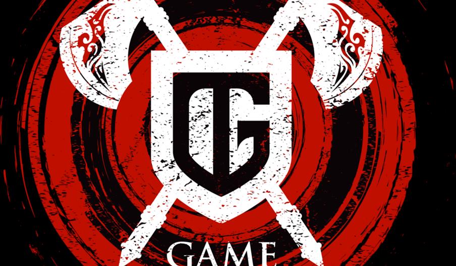 A logo with 2 axes and a shield with the letters GT in the middle, and the words 'Game of Throwing' underneath.