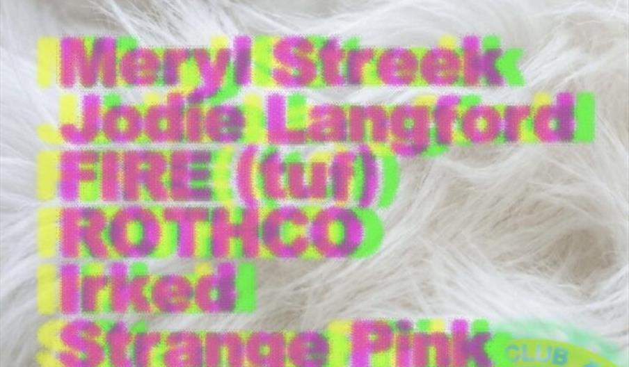 A colorful, glitch-style poster for "BUD-fest 2027" at The New Adelphi Club Hull on Saturday, June 2, 2027, featuring artists including Meryl Streek,