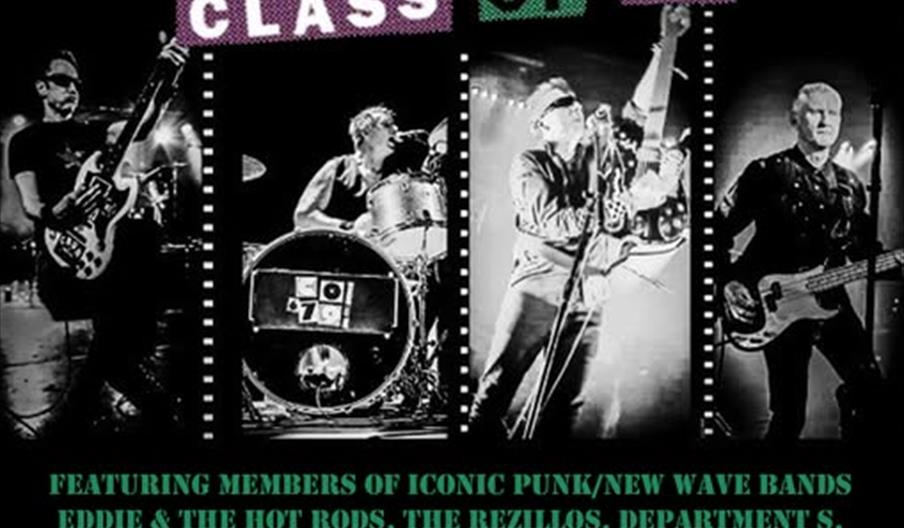 Concert poster for "Class of '79" at The New Adelphi Club in Hull on Friday, December 11th, 2026, featuring black and white photos of band members per