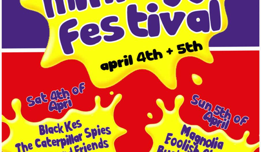 Poster for "mini eggs Festival" presented by Fast & Bulbous, taking place April 4th and 5th at The New Adelphi Club. Bands listed for Saturday, April