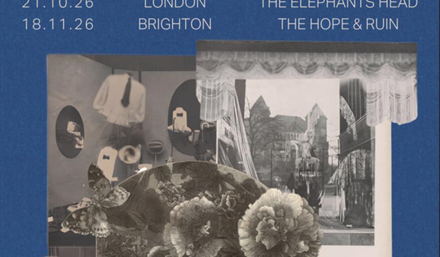 A tour poster for the band O'Phantom titled "Remorse Tour," listing tour dates and venues in York, Hull, Leeds, London, and Brighton, with a collage o