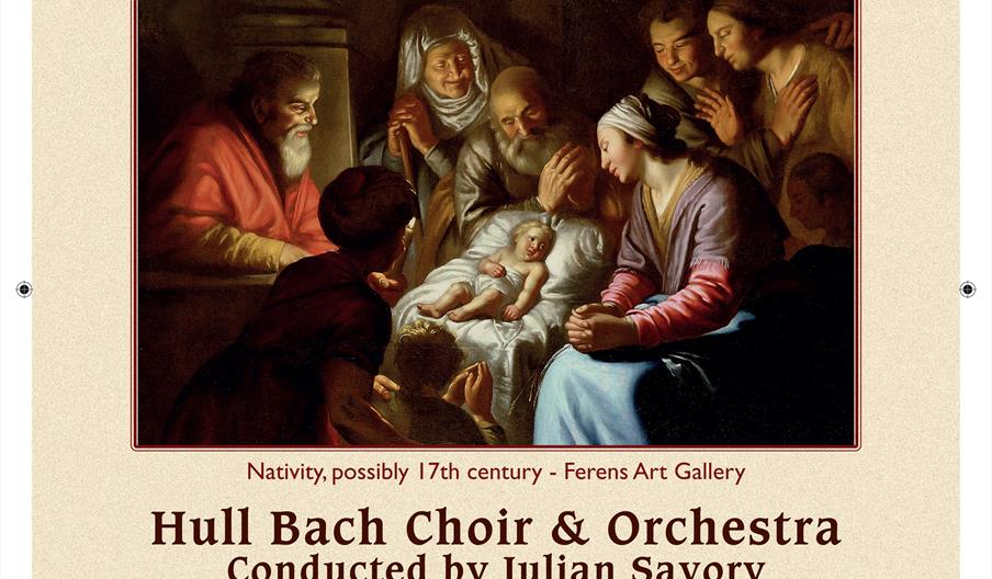 Highlights from Handel's Messiah and Bach's Christmas Oratorio by Hull Bach Choir and Orchestra. Saturday 12th December 2026 at 3.30 p.m. at Trinity M