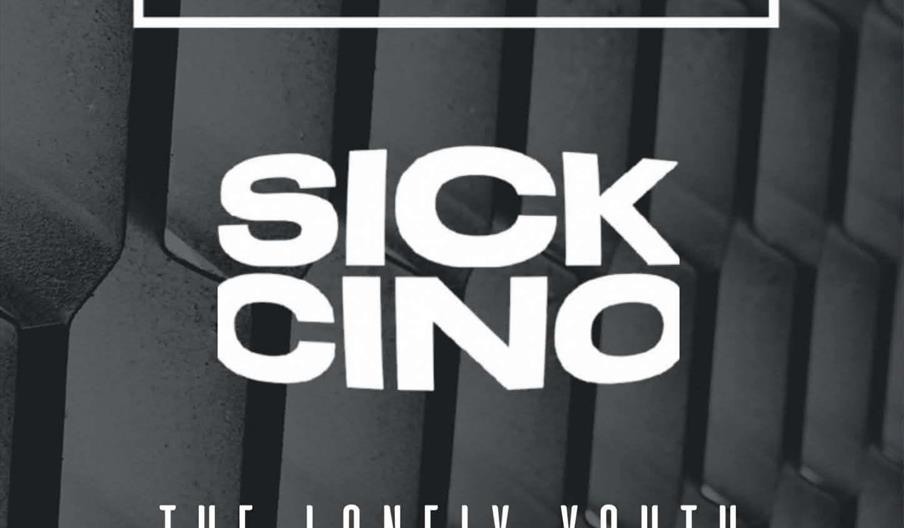 Concert poster with a geometric dark background, reading: "Rockzilla Presents Scaleraker, Sick Cino, The Lonely Youth. Sunday 23rd August 2026, Divehu