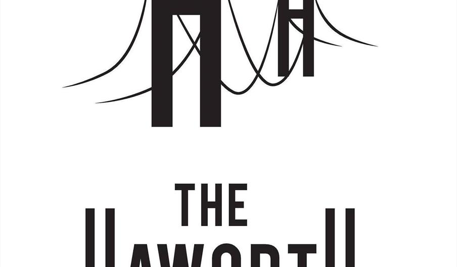 2 black H's linked by lines on a white background made to look like the suspension lines of Humber Bridge. Beneath reads 'The Haworth'.