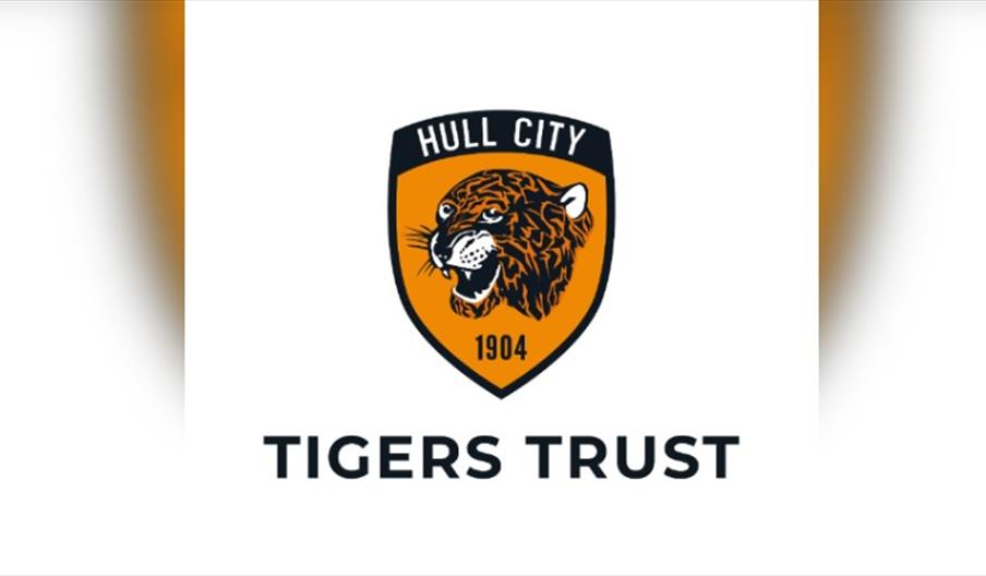 The image shows the Hull City FC badge, featuring a tiger's head inside a shield with the text "HULL CITY" at the top and "1904" below the tiger; unde