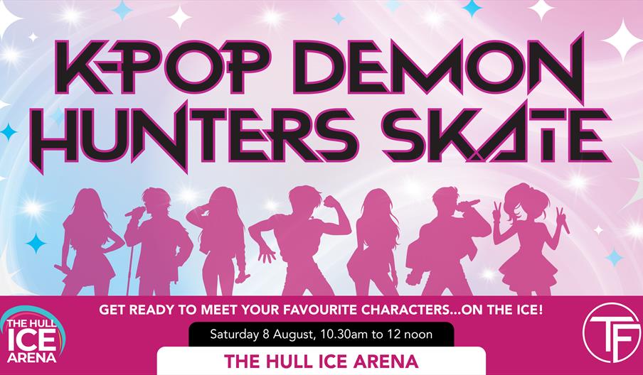 K-Pop event poster with information about K-Pop Demon Hunters Skate session