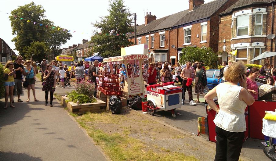 People enjoying the festival