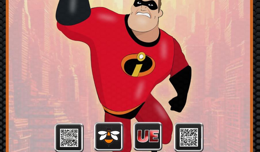 Promotional poster for Hull Comic-Con on 26th April 2026, featuring an illustration of Mr. Incredible from The Incredibles in a heroic pose, with even