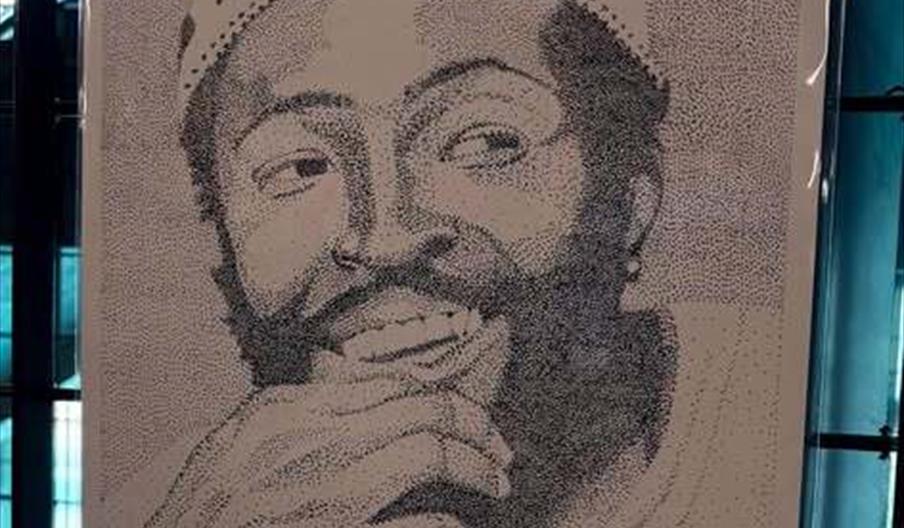 Ink dots of a man