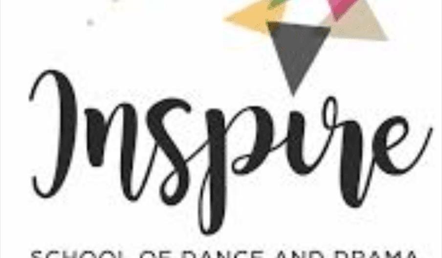 Logo for Inspire School of Dance and Drama featuring a colorful, geometric star and the tagline "Where Everyone Belongs" underneath the school name in