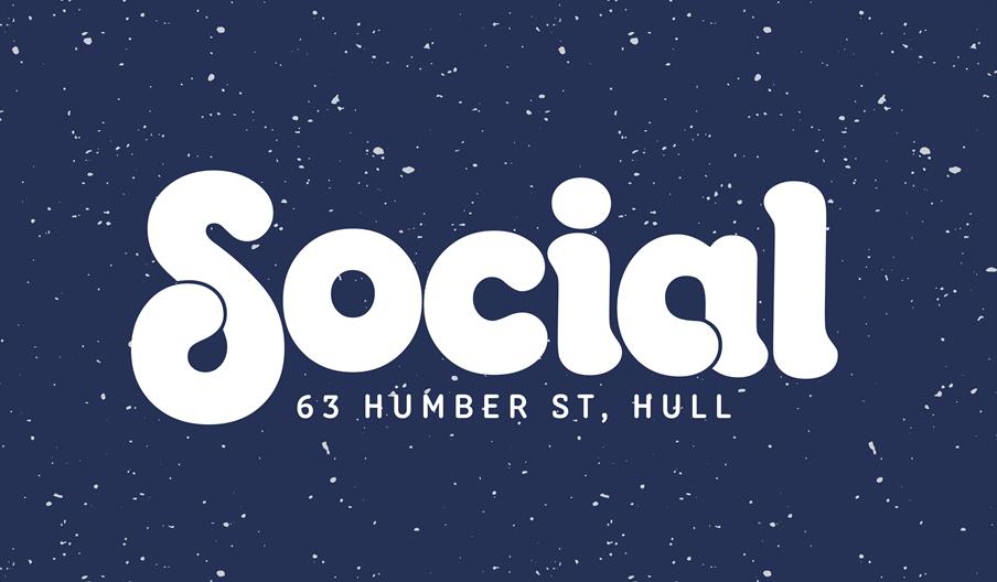 Yellow bubble-style text on a green background reads "Social," with smaller text below saying "ON HUMBER STREET."