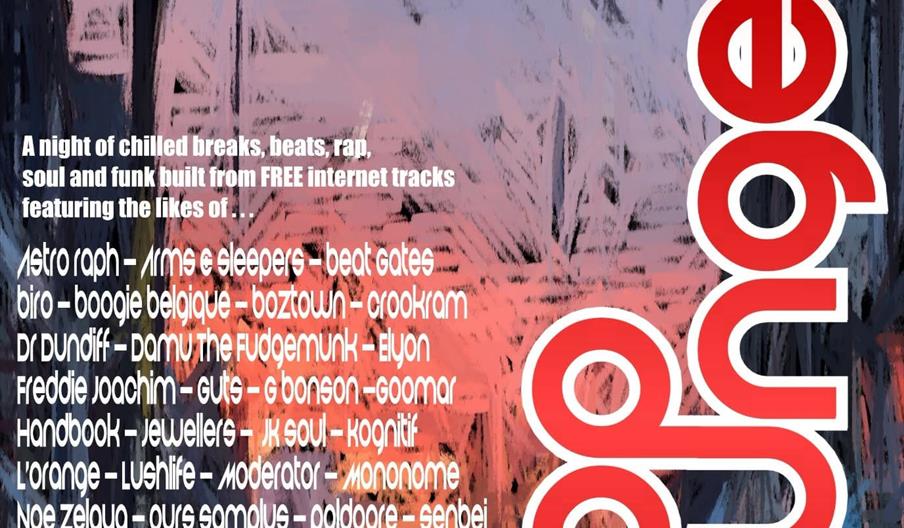 Event poster for "Loop Lounge" featuring information about three event dates at The People's Republic, 112 Newland Avenue, Hull, with free entry from