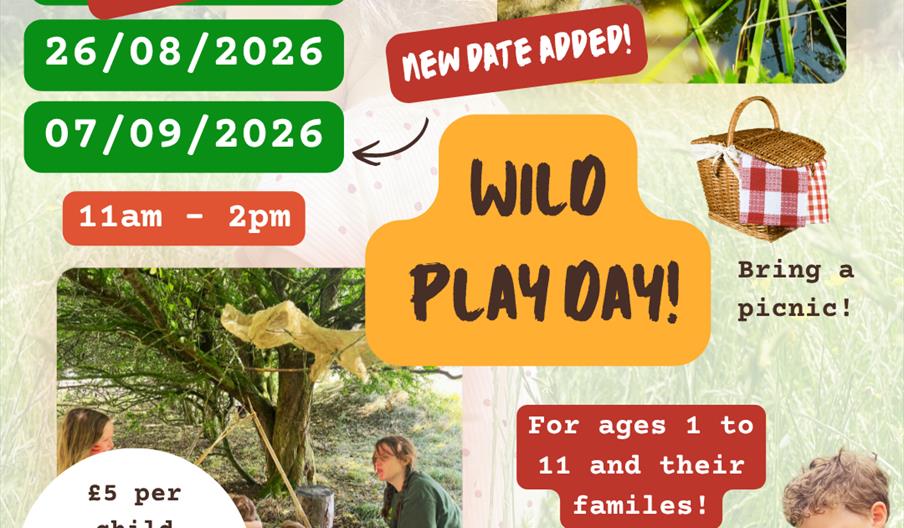 A poster displaying information for Wild Play Day!